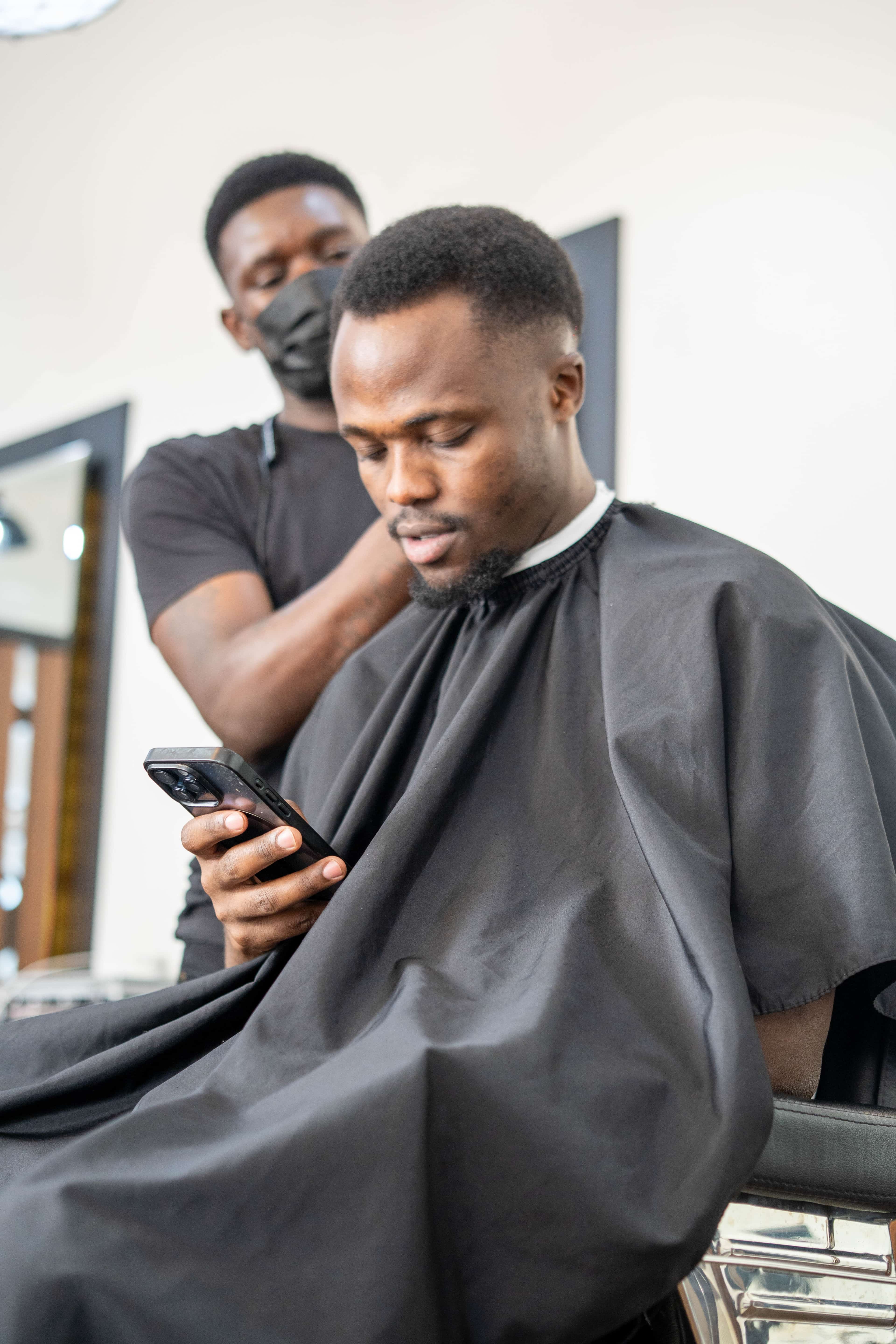 Shaving a man